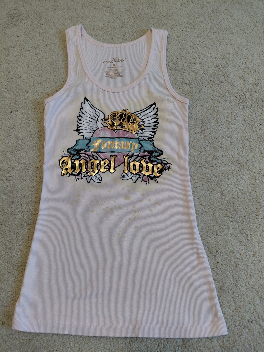 Angels Ribbed Tank with Winged Crown Graphic - Picture 6 of 9